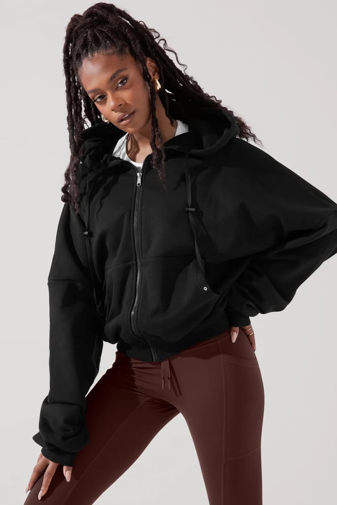 Popflex Zip Cloud Hoodie in Black