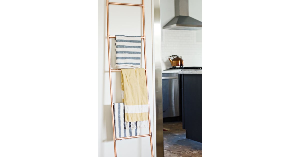 Don't hang a towel rack — lean a ladder. DIY Decor For Renters POPSUGAR Home Photo 4