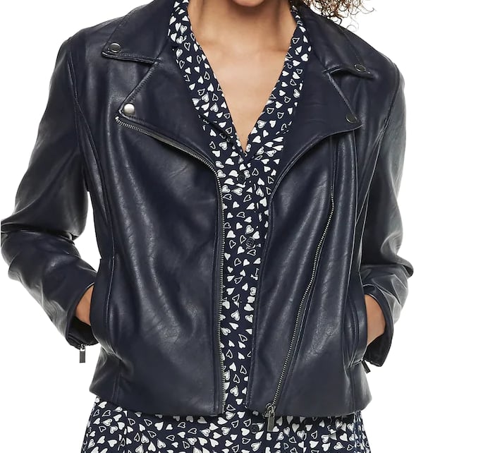 Faux-Leather Moto Jacket