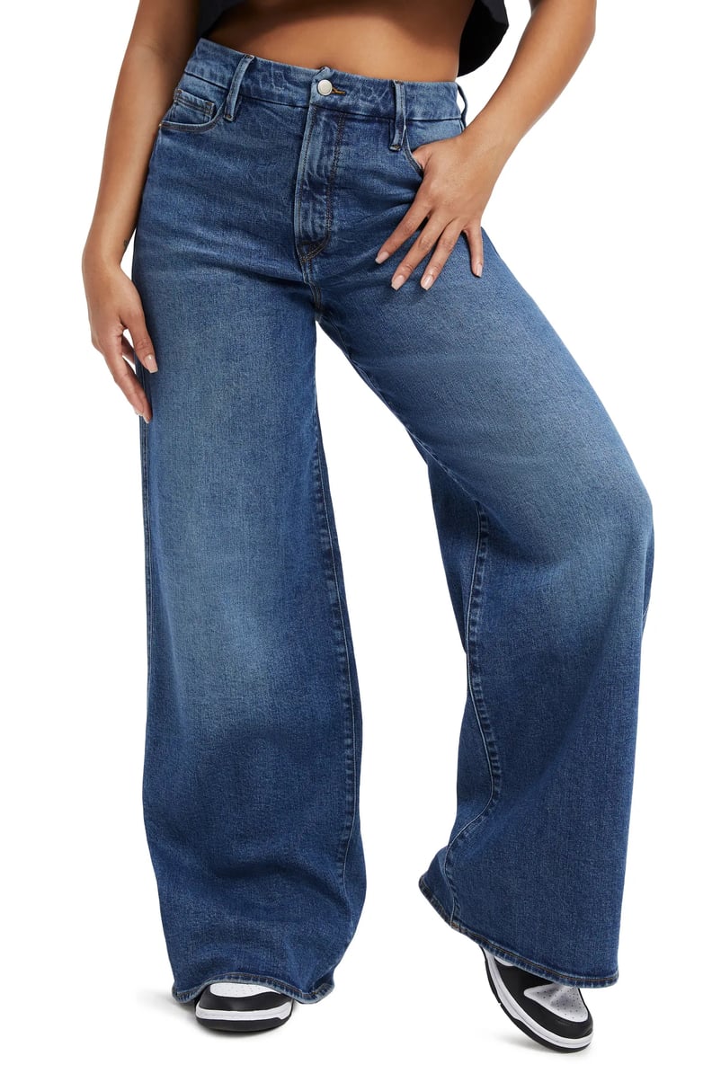 Good American Good Skate High Waist Wide Leg Jeans