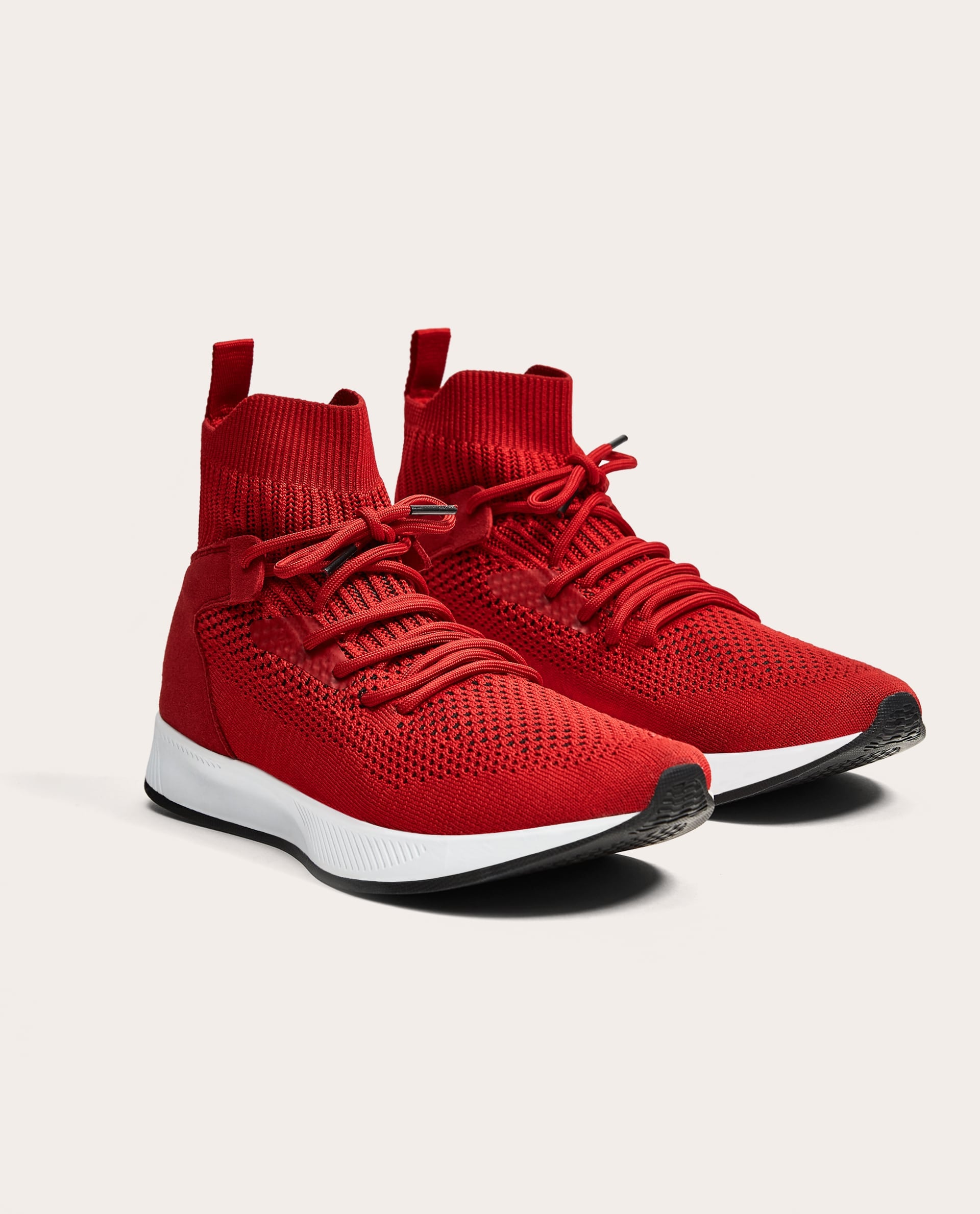 zara red high top sneakers