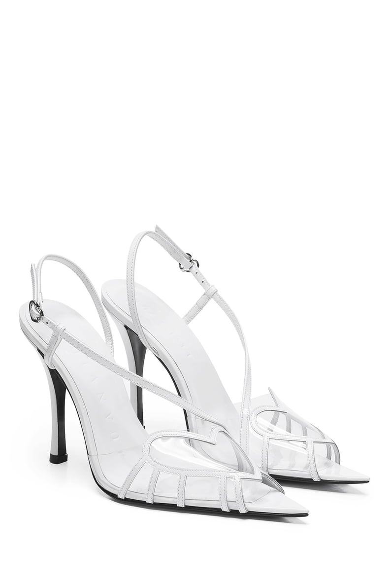 Juan Vidal PVC Heart Slingbacks — White