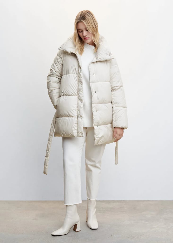 Winter Outfit Idea: Mango Belt Quilted Coat