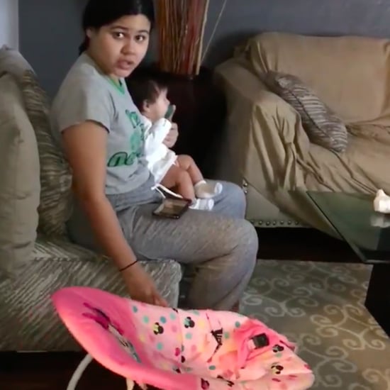 Video of Mom Rocking an Empty Bouncer While Holding Her Baby