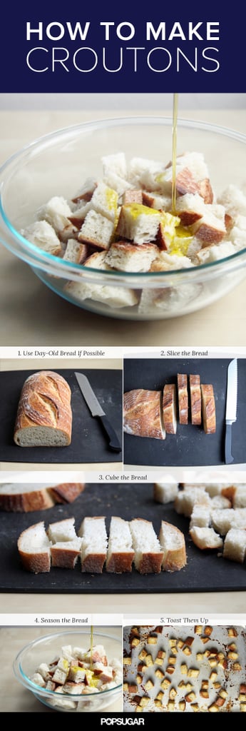 How to make croutons.