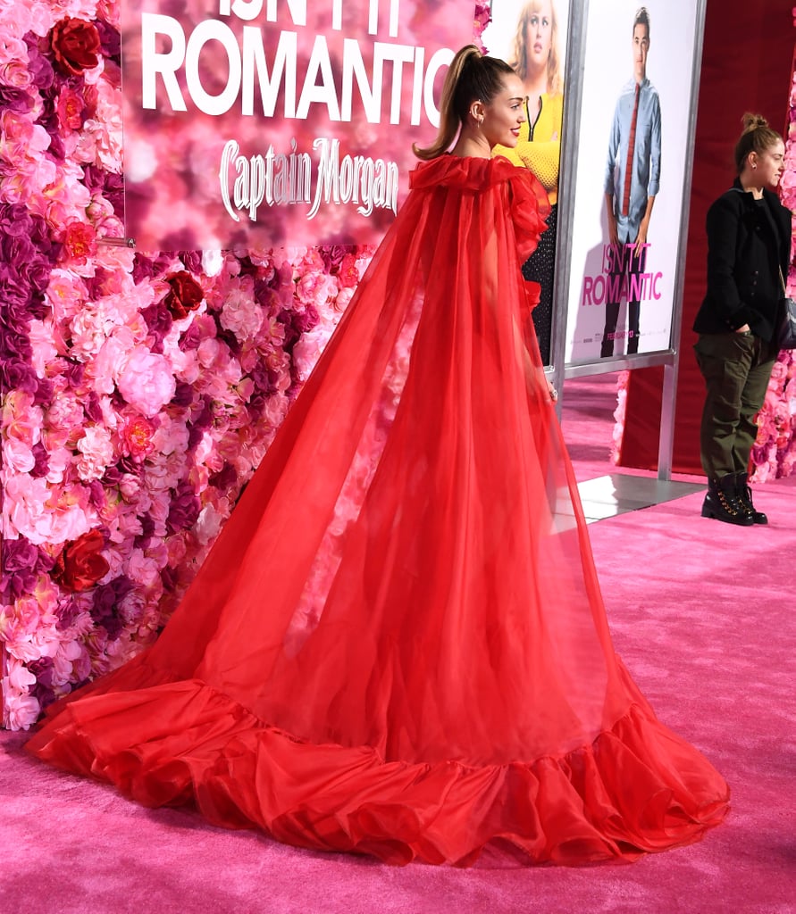 Miley Cyrus's Red Dress at Isn't It Romantic Premiere | POPSUGAR ...