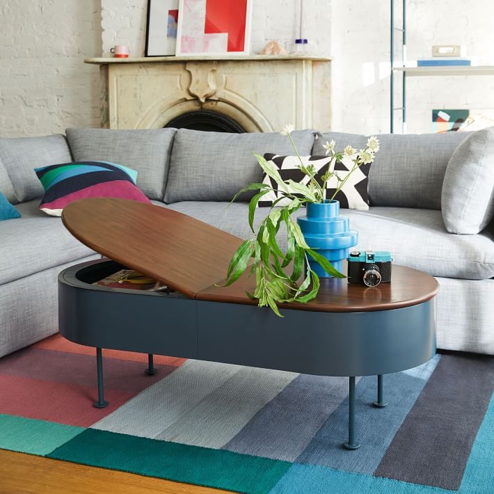 Petrol Blue Ruby Storage Coffee Table