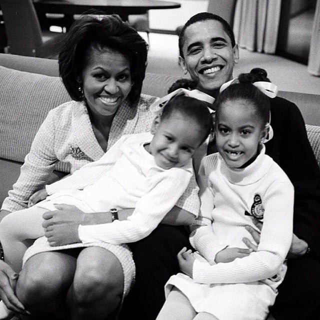 Michelle Obama shared a throwback photo of the first family, writing, "#HappyFathersDay, Barack! Our girls are lucky to have such a great Dad."
Source: Instagram user michelleobama