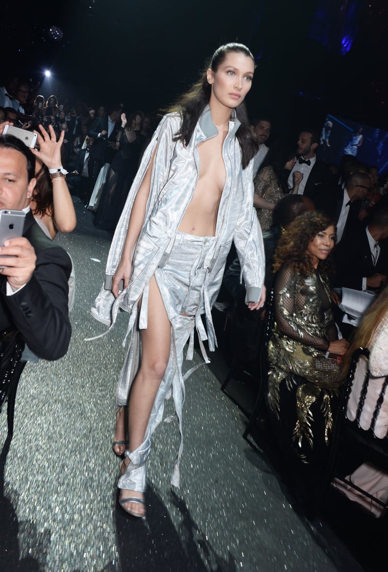 Bella Hadid Worked Her Sexy Metallic Look on the Runway