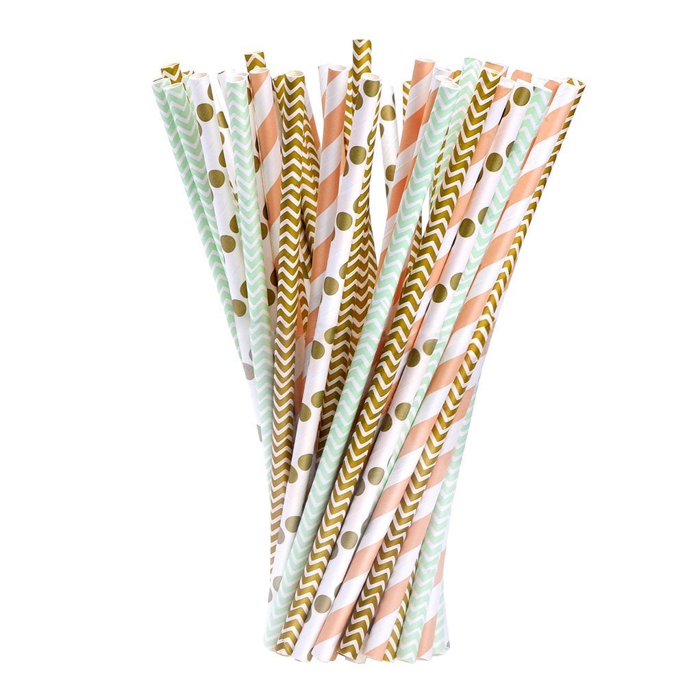 Set of 100 Paper Drinking Straws ($9)