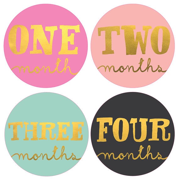 Metallic Month Stickers