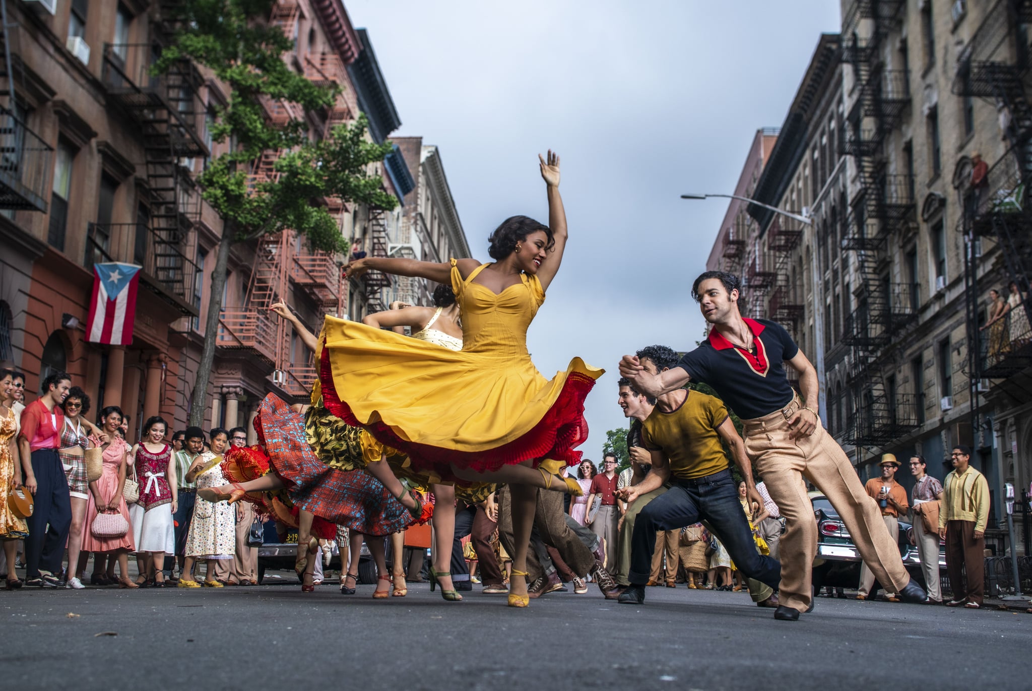 Ariana DeBose as Anita and David Alvarez as Bernardo in 20th Century Studios' WEST SIDE STORY. Photo by Niko Tavernise. © 2021 20th Century Studios. All Rights Reserved.