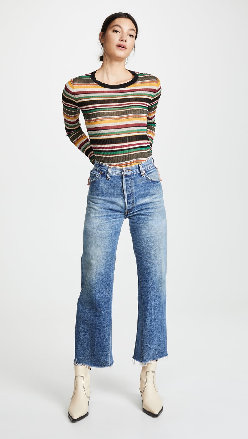 Re/Done High Rise Wide Leg Crop Jeans