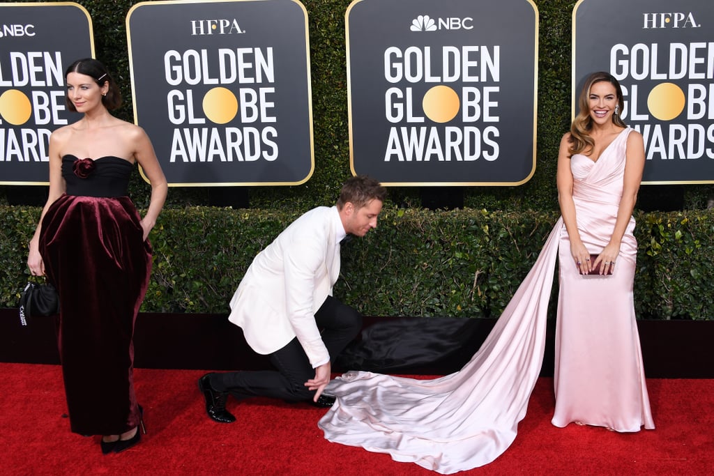 Justin Hartley and Chrishell Stause at 2019 Golden Globes