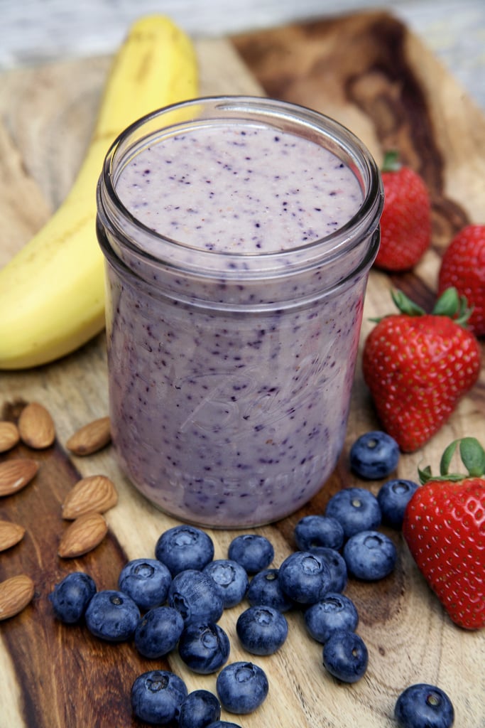 Breakfast Ideas That Make You Like To Jump Out Of The Bed-Almond Strawberry Banana Soy Yogurt Smoothie