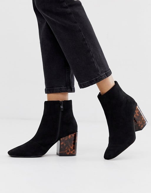 ASOS Raid Parker Tortoiseshell Heel Ankle Boots