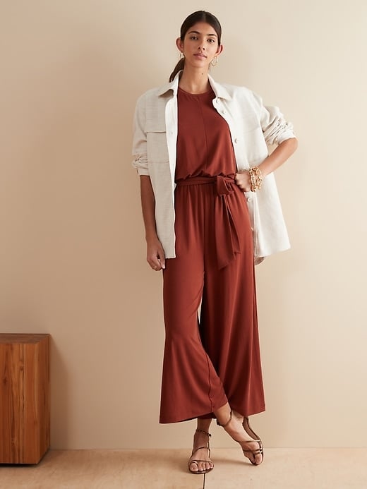 Banana Republic Sandwash Cropped Wide-Leg Jumpsuit