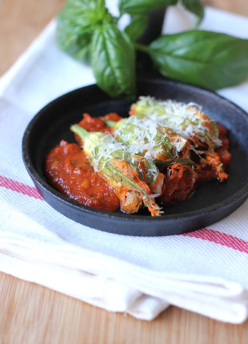 Bacon- and Mushroom-Stuffed Squash Blossoms