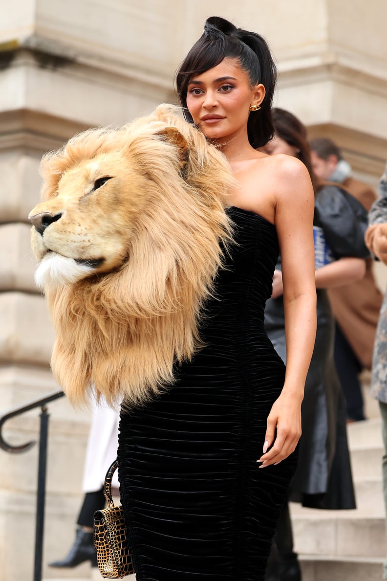 Kylie Jenner Wears a Lion Dress at the Schiaparelli Haute Couture Show