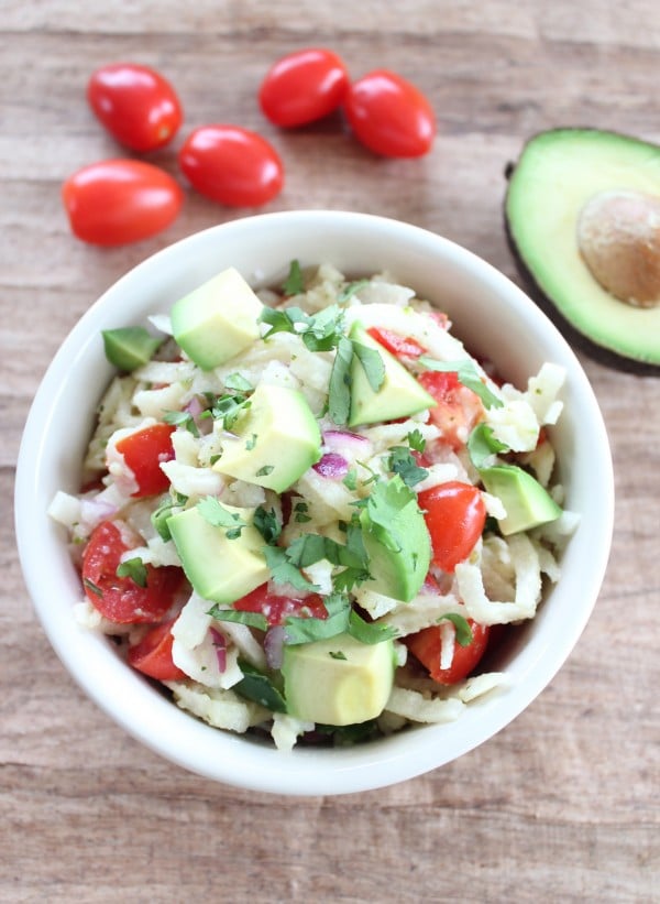 Spiralized Jicama and Avocado Salad