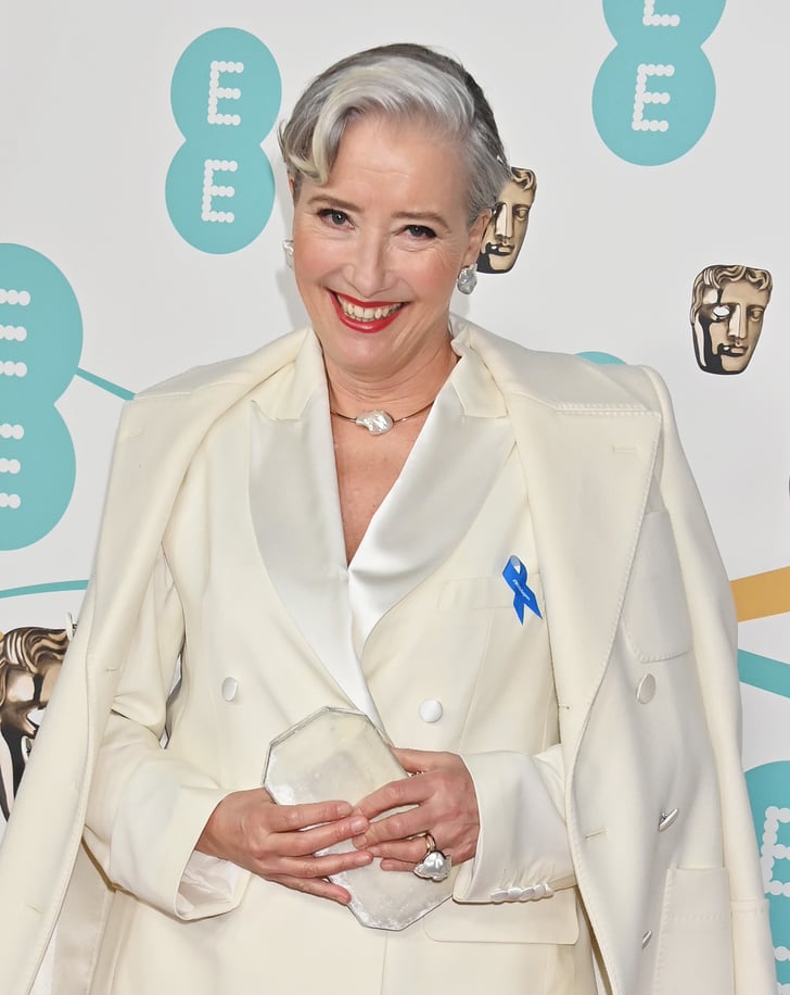 Emma Thompson at the 2023 BAFTAs Why Celebrities Wore Blue Ribbons at