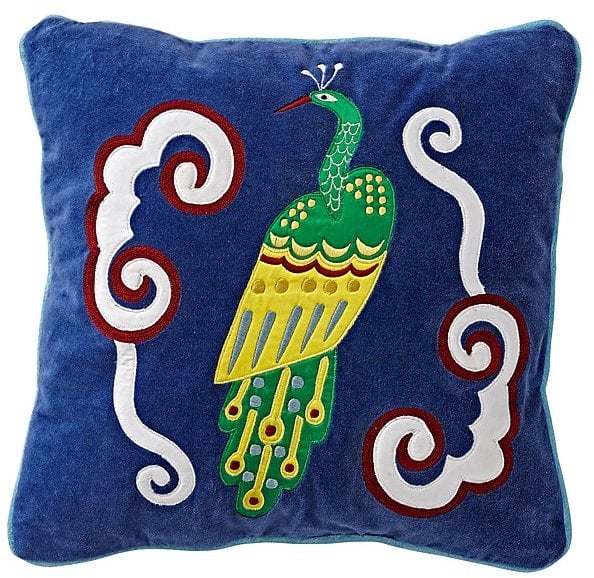 Cherry Blossom Peacock Throw Pillow