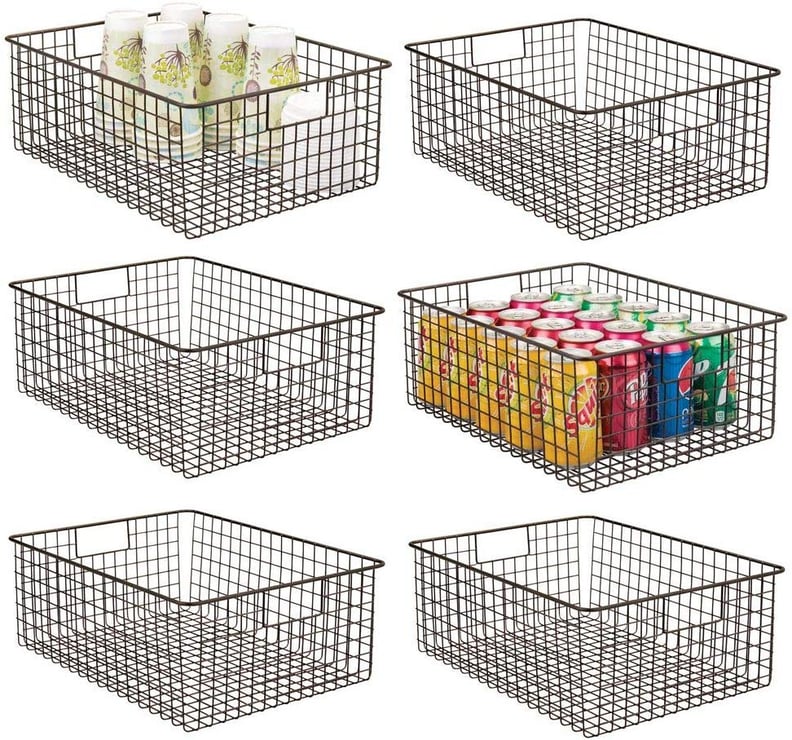 mDesign Farmhouse Decor Metal Wire Food Organizer Storage Bin