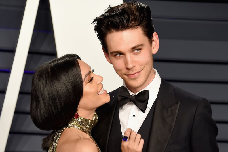 BEVERLY HILLS, CA - FEBRUARY 24: Vanessa Hudgens (L) and Austin Butler attend the 2019 Vanity Fair Oscar Party hosted by Radhika Jones at Wallis Annenberg Center for the Performing Arts on February 24, 2019 in Beverly Hills, California.  (Photo by Gregg D