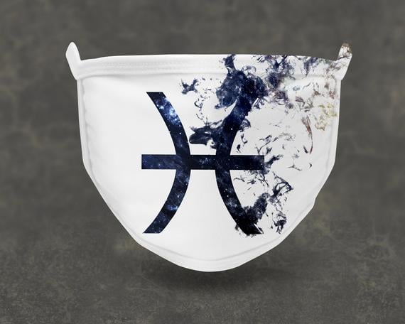 Pisces Face Mask With 5 Nose Crimps and Mouth and Nose Cover