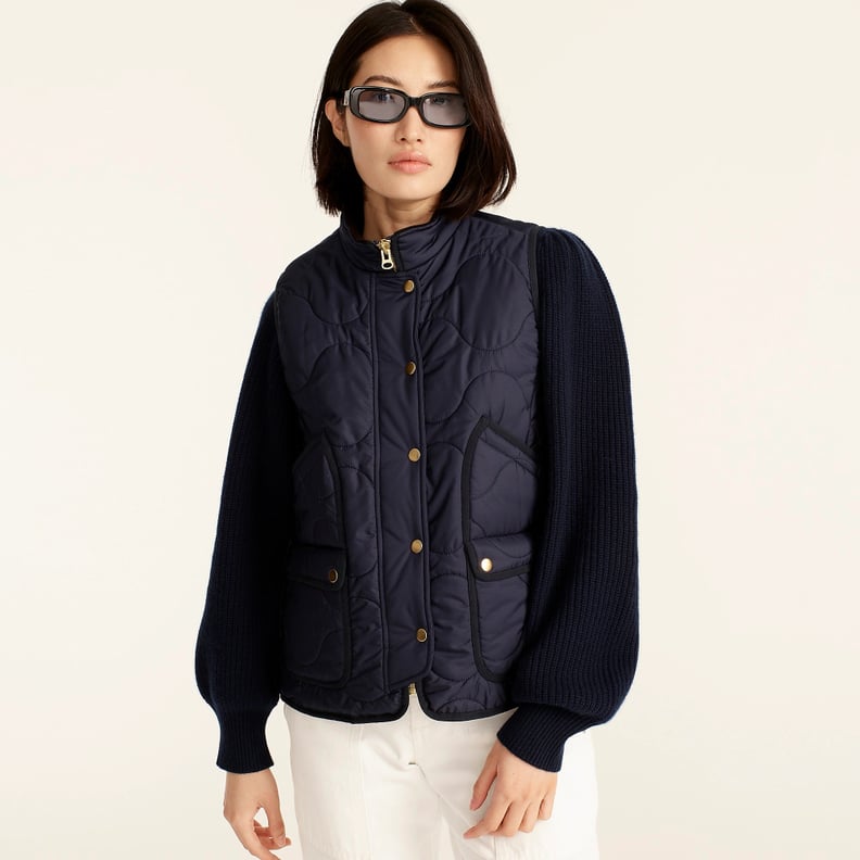 For a Sleeveless Silhouette: J.Crew Quilted Vest