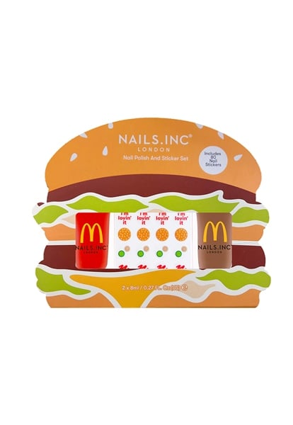 Nails Inc X McDonald's Burger Mini Polish and Sticker Duo