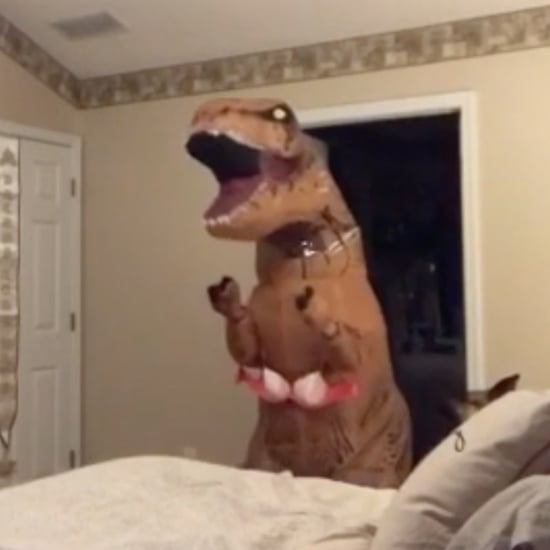 Woman Surprises Husband in Dinosaur Costume on Valentine's