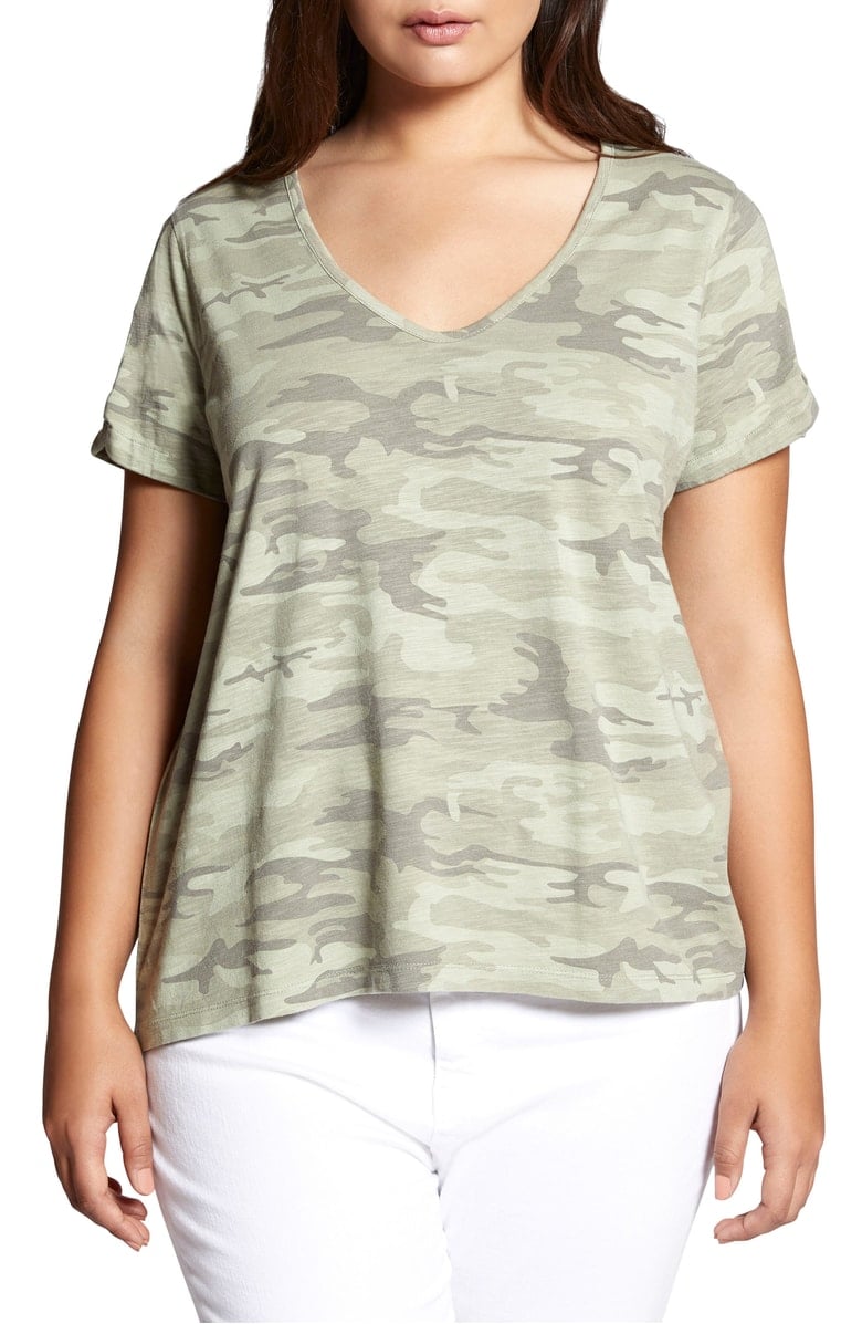 Sanctuary Camo Twist Sleeve Tee