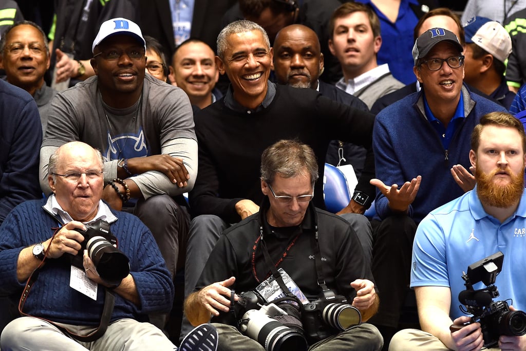 Barack Obama at the UNC Duke Basketball Game Feb. 2019