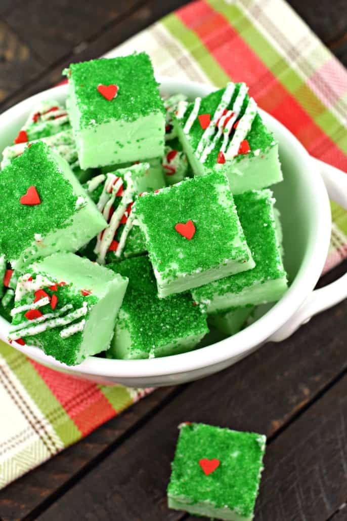 Grinch Peppermint Fudge