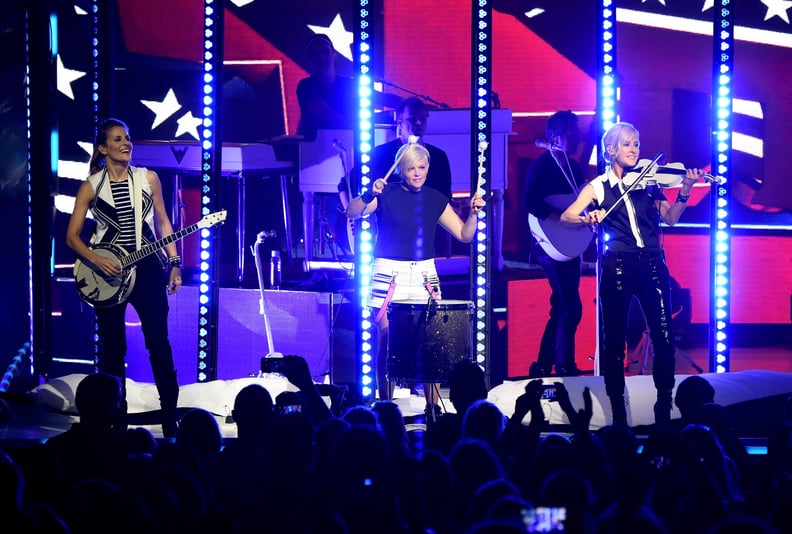 CINCINNATI, OH - JUNE 01:  Emily Strayer, Natalie Maines, and Martie Maguire of the Dixie Chicks perform onstage during the DCX World Tour MMXVI Opener on June 1, 2016 in Cincinnati, Ohio.  (Photo by Kevin Mazur/Getty Images for PMK)