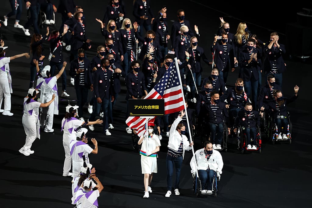 Team USA enters the 2021 Paralympic opening ceremony during the Parade of Nations.