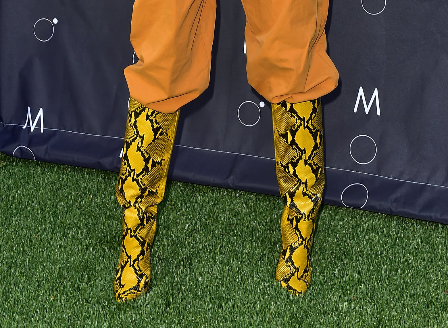Yellow 2024 snakeskin boots
