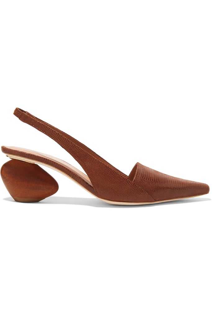 Rejina Pyo Taylor Lizard Effect Leather Slingbacks