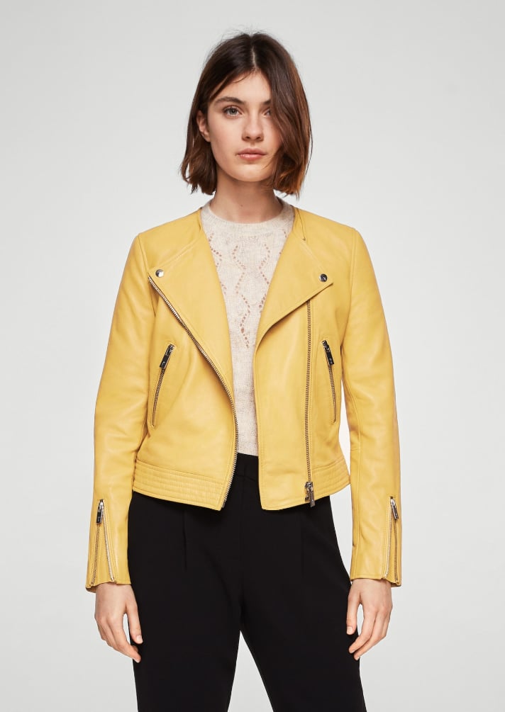 Mango Leather Biker Jacket