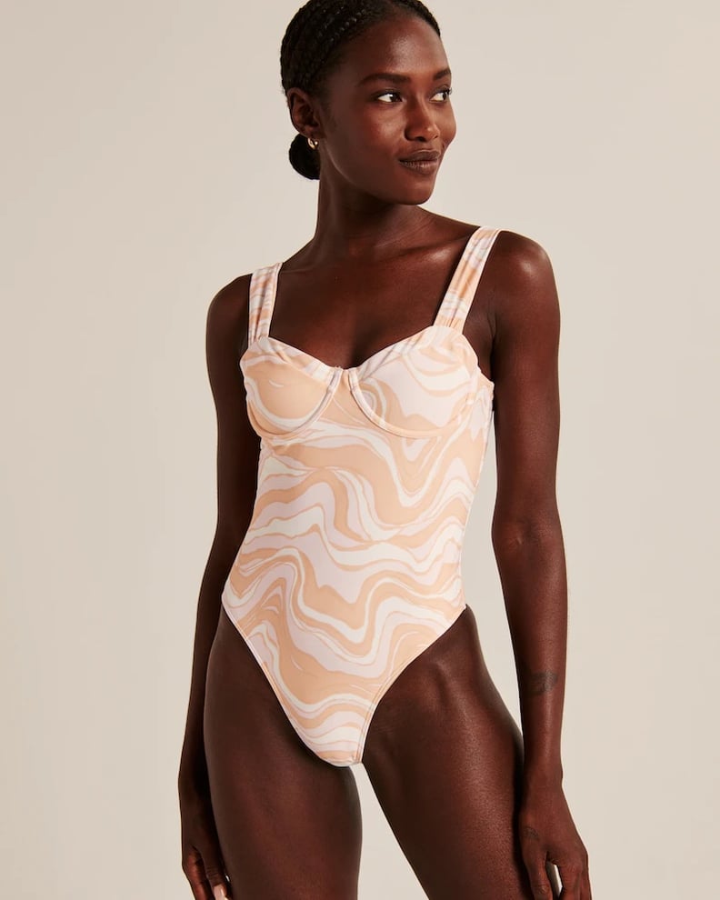 Something Retro: Abercrombie & Fitch Pleated Strap Underwire One-Piece Swimsuit