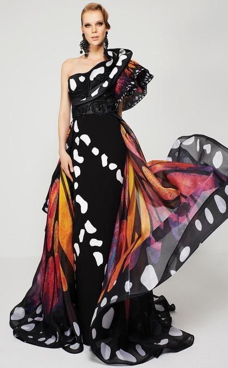 MNM Couture Empress Elegance Asymmetrical Evening Gown