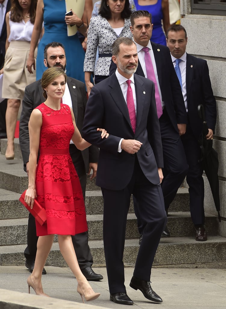 Queen Letizia's Carolina Herrera Red Dress June 2017