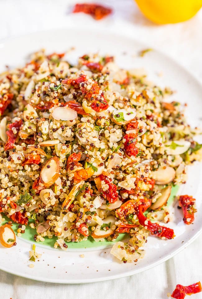 Lemon, Sun-Dried Tomato, and Almond Quinoa Salad