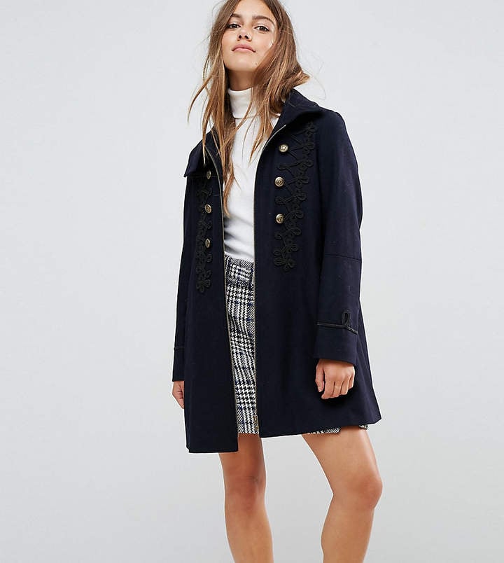 Asos Military Coat With Frogging Detail