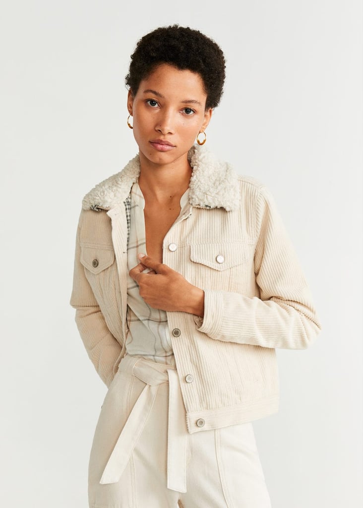 Mango Faux Shearling Appliqué Jacket