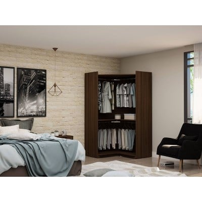 Manhattan Comfort Mulberry Open Corner Closet