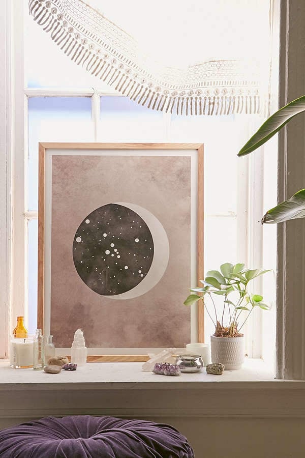 Claire Goodchild Moon & Stars Taurus Art Print
