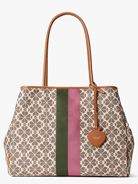 Spade Flower Jacquard Everything Stripe Large Tote