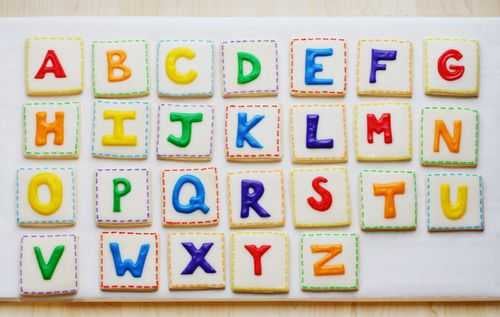 Rainbow Alphabet Cookies